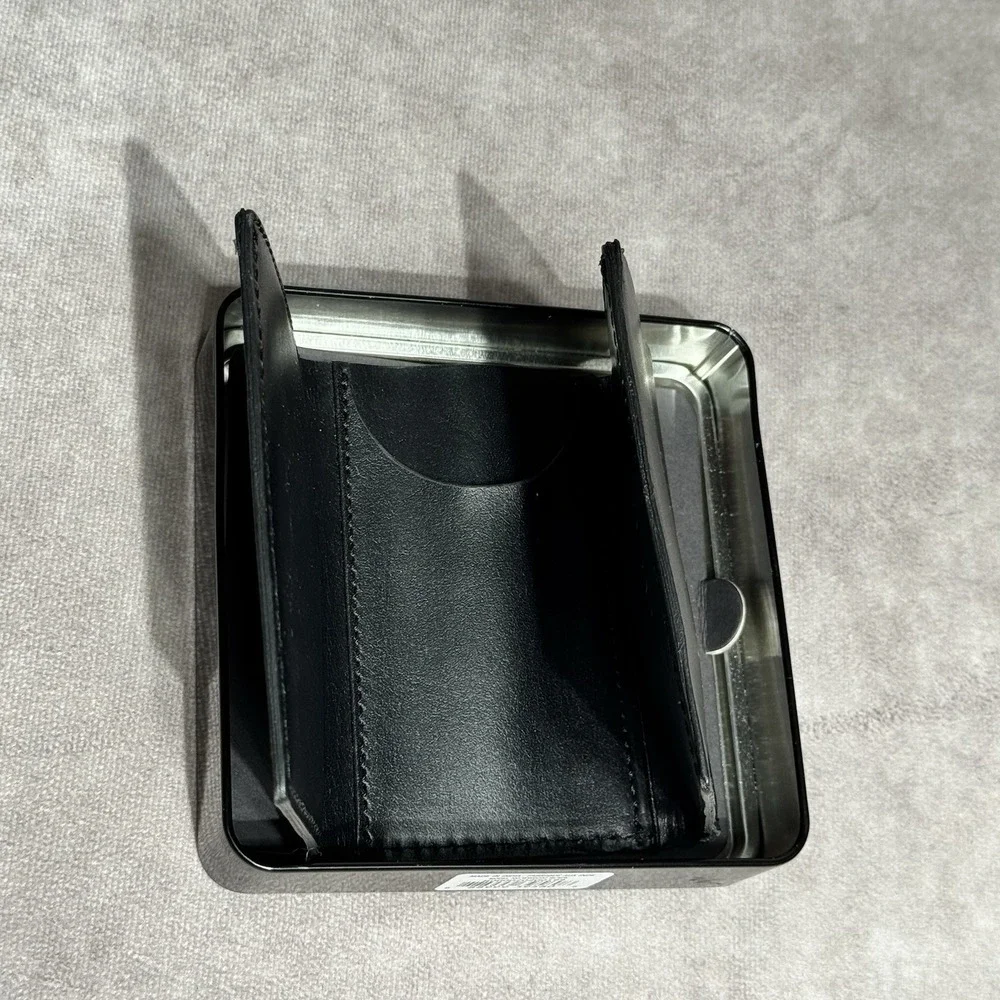 New Mens Carhartt Genuine Leather Wallet Trifold - Black